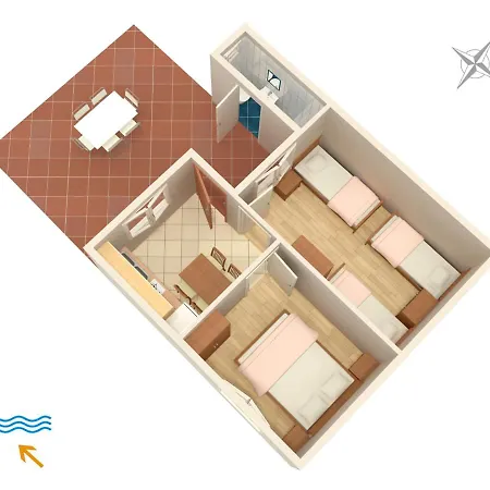 Seaside Secluded Lavdara, Dugi Otok - 433 Апартаменты *